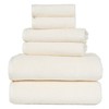 Hastings Home 6-piece 100-percent Cotton Towel Set with 2 Bath Towels, 2 Hand Towels and 2 Washcloths (Ivory) 697498LTP